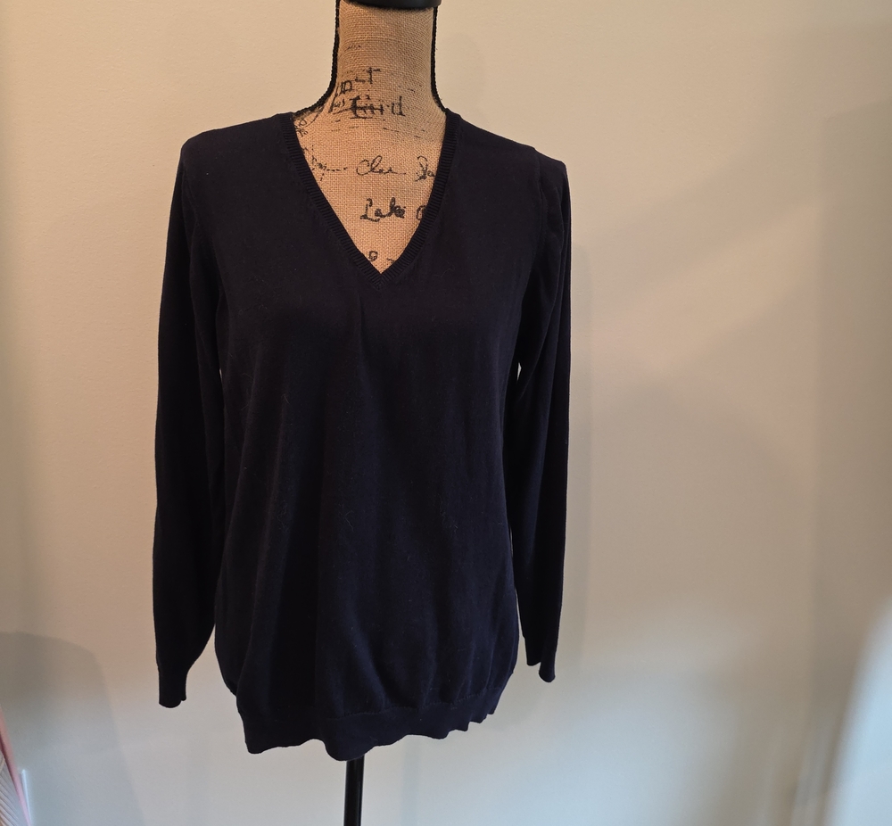 Women's Golf V-Neck Long Sleeve Top - Navy